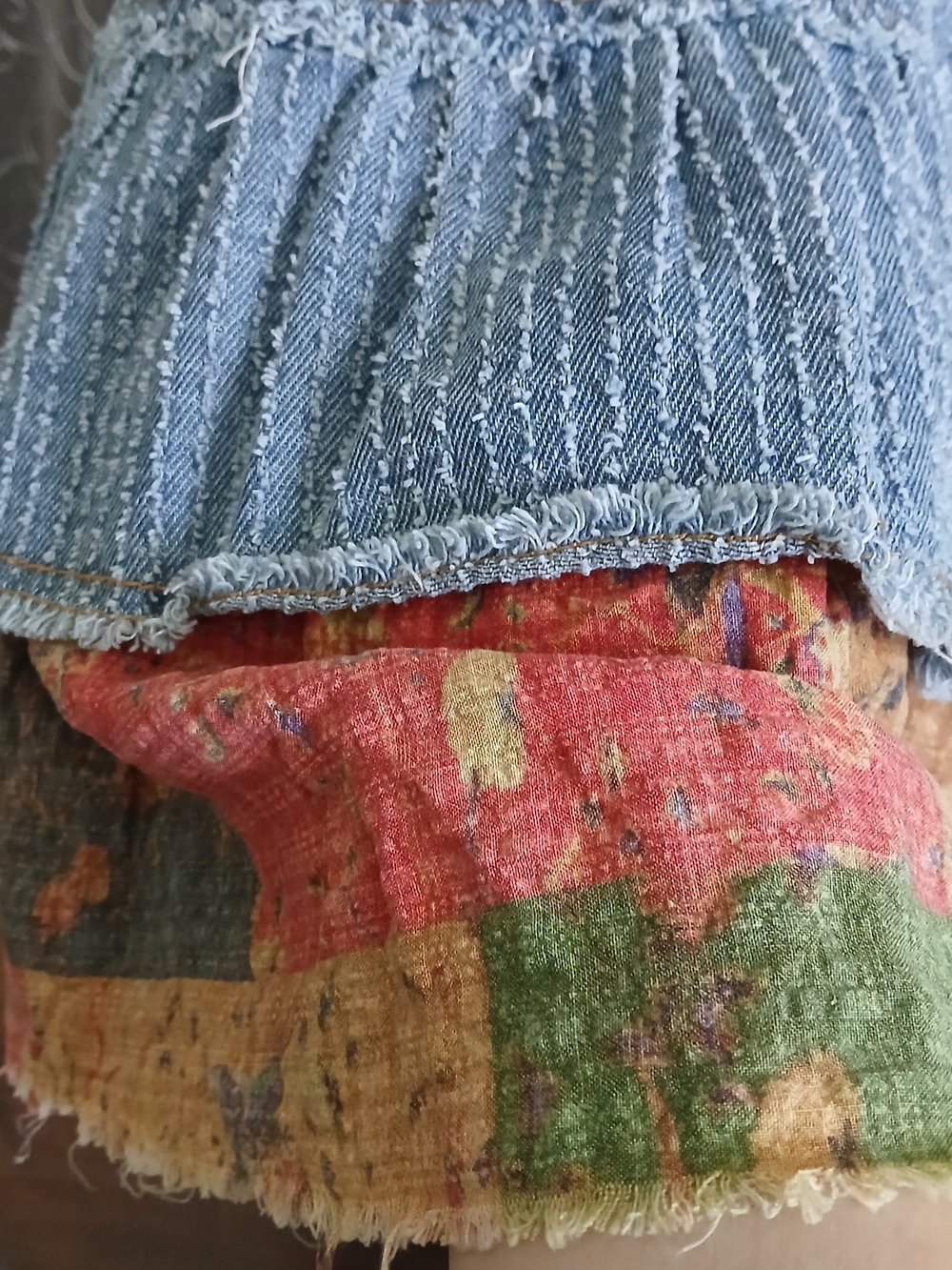 POL Blue Wide-Leg Overalls with Ruffle Hem - Picture 6 of 7